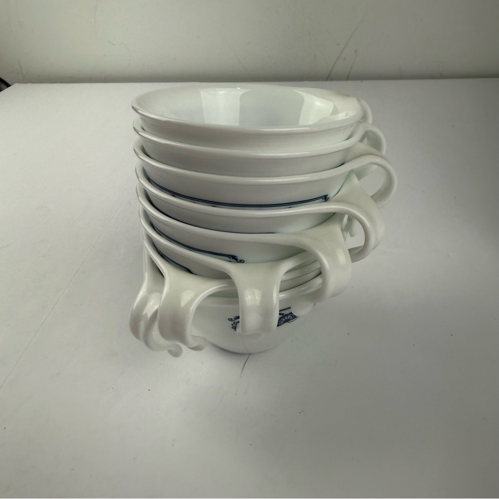 Corelle Corning Ware Hook Handle Coffee Cups Mugs Old Town Blue Set of 8 USA - Picture 5 of 5